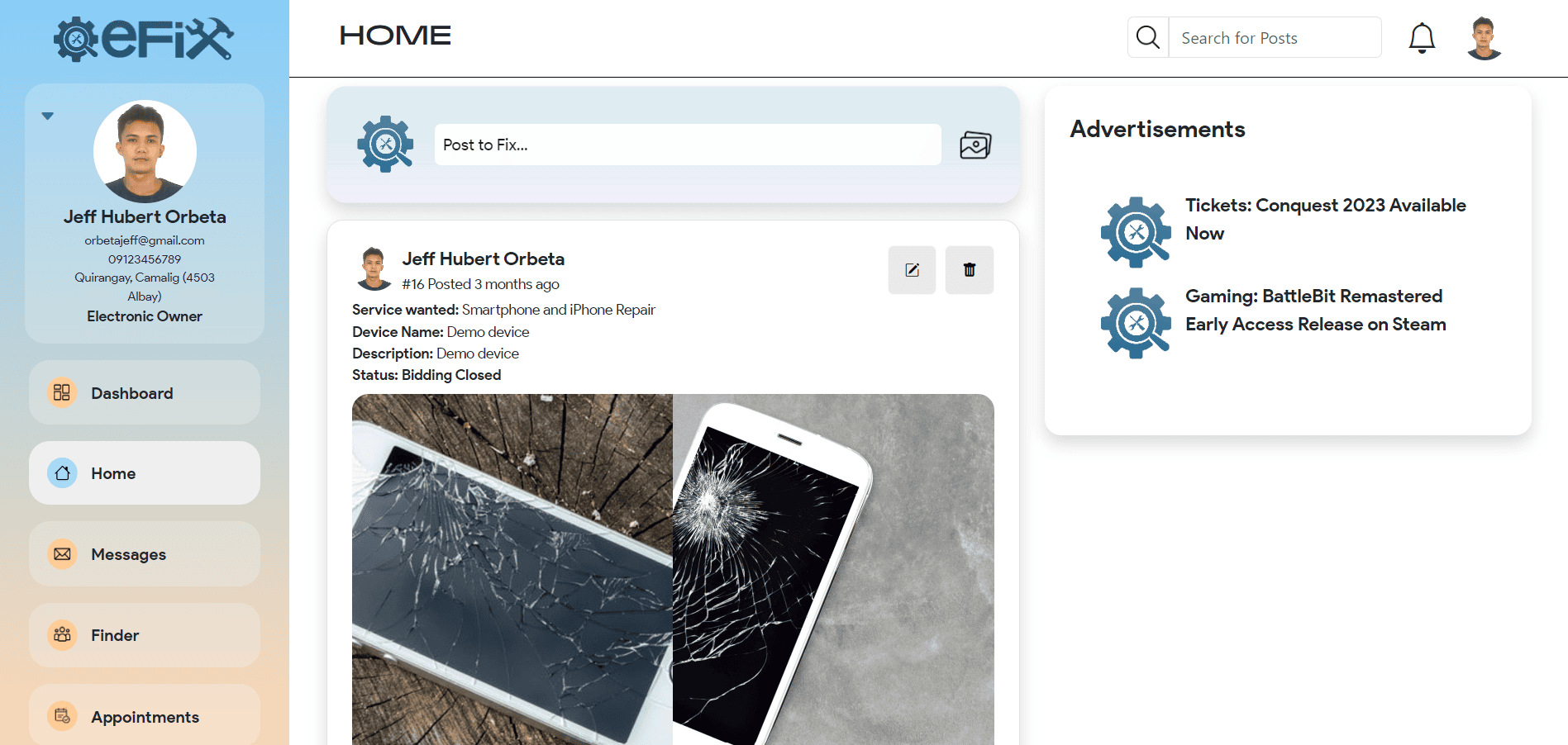 error loading project image
